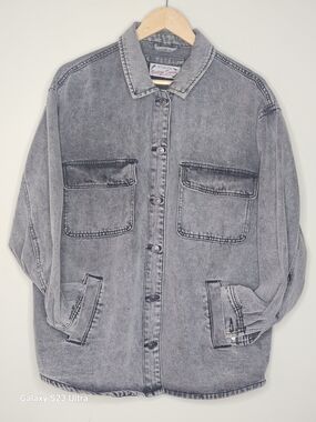 Stoosh Vintage Denim Washed Gray  Jacket L